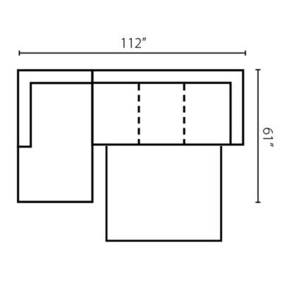 Layout D: Two Piece Sleeper Sectional 61" x 112"