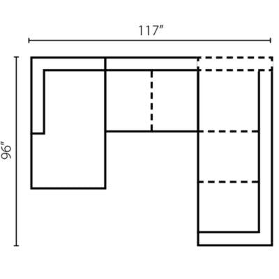 Layout F: Three Piece Sectional 61" x 117" x 96"