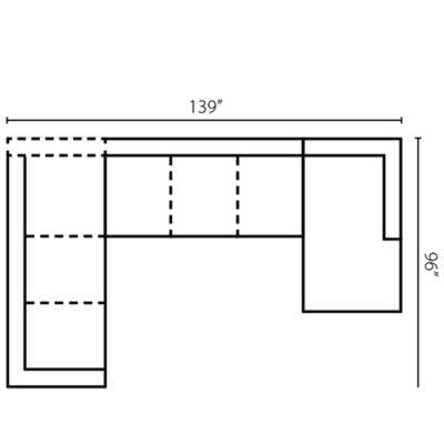 Layout H: Three Piece Sectional 96" x 139" x 61"