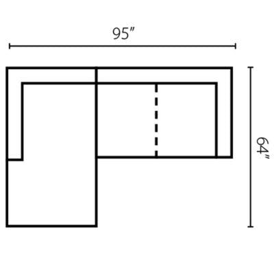 Layout H: Two Piece Sectional 64" x 95"