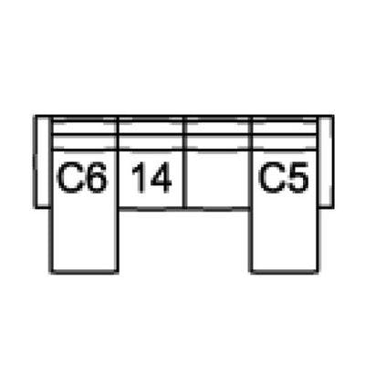 Layout C:  Three Piece Sectional 111" x 62"