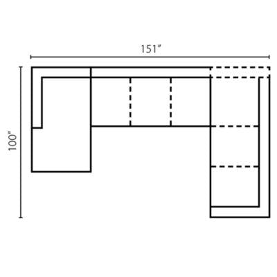 Layout D: Three Piece Sectional 151" x 100"