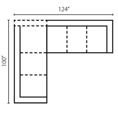 Layout E:  Two Piece Sectional 100" x 124"