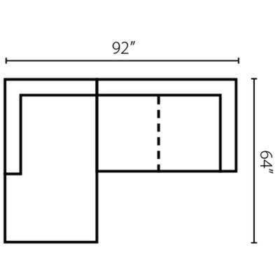 Layout H: Two Piece Sectional 53" x 92"