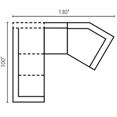 Layout I: Three Piece Sectional 100" x 130"