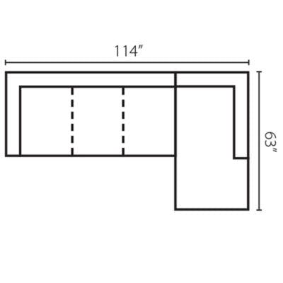 Layout I:  Two Piece Sectional 114" x 63"