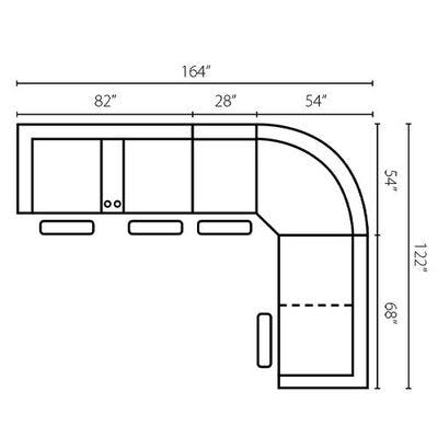 Layout A: Four Piece Reclining Sectional 164" x 122"