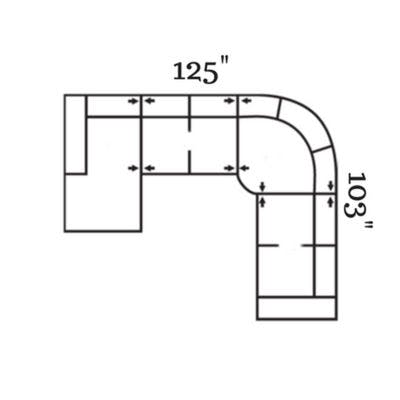 Layout I: Three Piece Sectional 125" x 103"