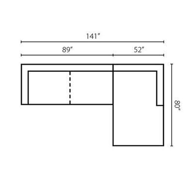 Layout E: Two Piece Sectional 141" x 80"