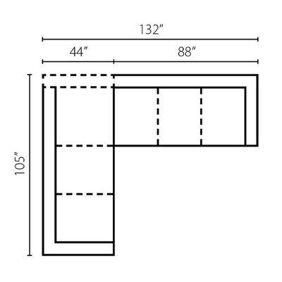 Layout A: Two Piece Sectional 105" x 132"