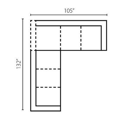 Layout B: Two Piece Sectional 132" x 105: