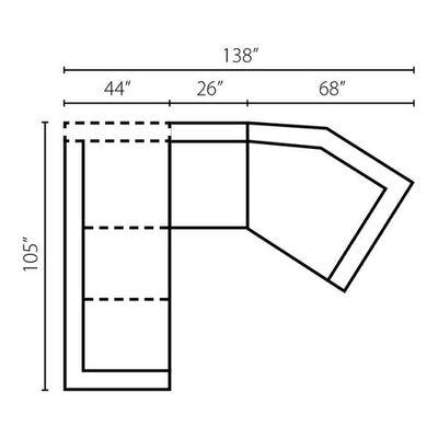 Layout C: Three Piece Sectional 105" x 138"