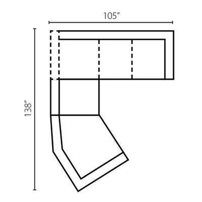 Layout D: Three Piece Sectional 138" x 105"