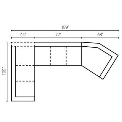 Layout G: Three Piece Sectional 105" x 189"