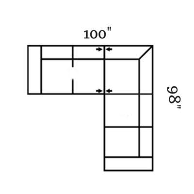 Layout I: Two Piece Sectional 100" x 98"