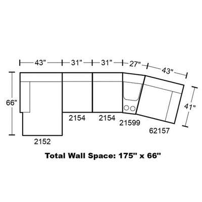 Layout K:  Five Piece Sectional 66" x 175"