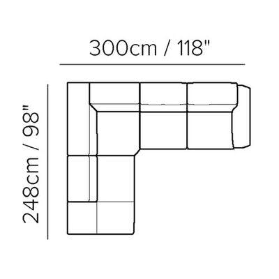 Layout A: Three Piece Sectional 98" x 118"