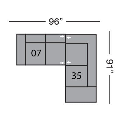 Layout A: Two Piece Sectional 96" x 91"