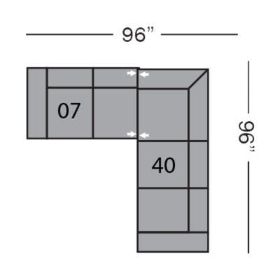 Layout F: Two Piece Sectional 96" x 96"