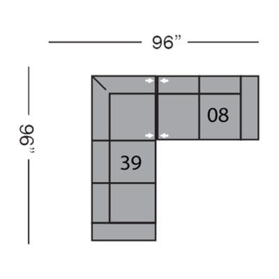 Layout G: Two Piece Sectional 96" x 96"