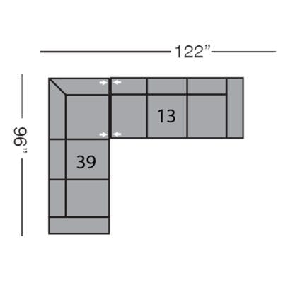 Layout I: Two Piece Sectional 96"x  122"