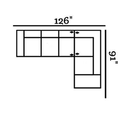 Layout C: Two Piece Sectional 126" x 91"