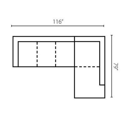Layout B: Two Piece Sectional 79" x 116"