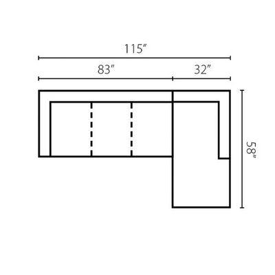 Layout C: Two Piece Sectional 115" x 58"