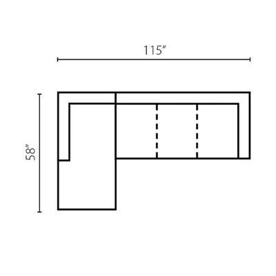 Layout D: Two Piece Sectional 58" x 115"