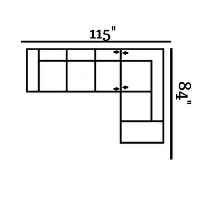 Layout E: Two Piece Sectional 115" x 84"