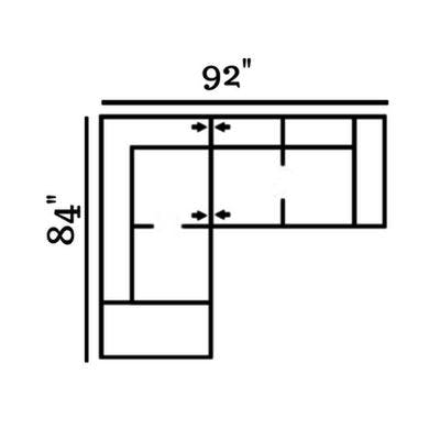Layout G: Two Piece Sectional 84" x 92"