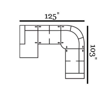 Layout M: Four Piece Sectional 125" x 103"