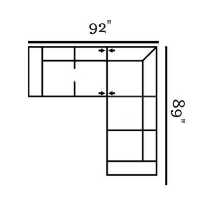 Layout O: Two Piece Sectional 92" x 89"