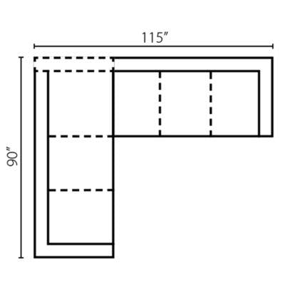Layout G: Two Piece Sectional 90" x 115"