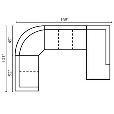 Layout J: Four Piece Sectional Four Piece Sectional 101" x 168" x 87"