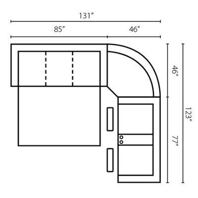 Layout A:  Three Piece Sectional Sleeper 131" x 123" - 2 Recliners