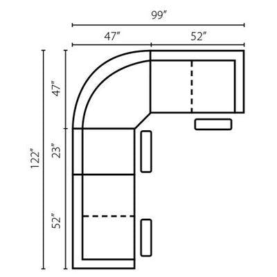 Layout A:  Four Piece Sectional 122" x 99"