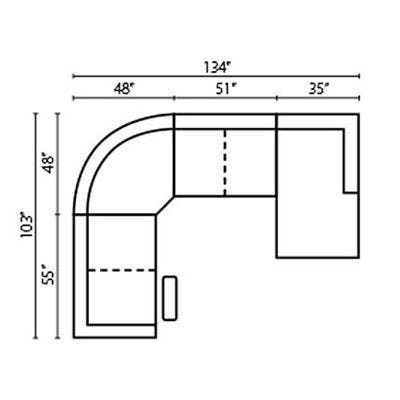 Layout A:  Four Piece Reclining Sectional 103" x 134"