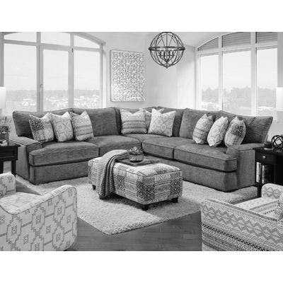 Handwoven Slate Riverdale 3 Piece Living Room (Includes sectional, chair and cocktail ottoman)