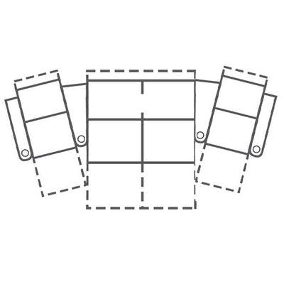 Layout I:  Three Piece Home Theater Sectional Curved 133" Wide