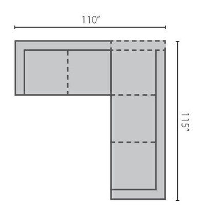 Layout C:  Two Piece Sectional 110" x 115"