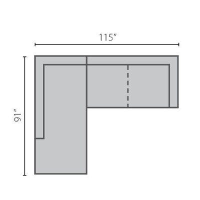 Layout C:  Two Piece Sectional 91" x 115