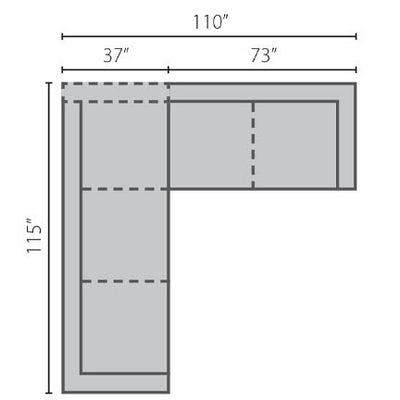 Layout F:  Two Piece Sectional 115" x 110"