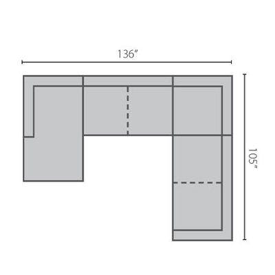 Layout G: Four Piece Sectional 136" x 105"