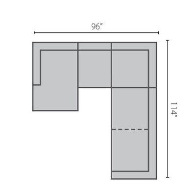 Layout E:  Four Piece Sectional 96" x 114"