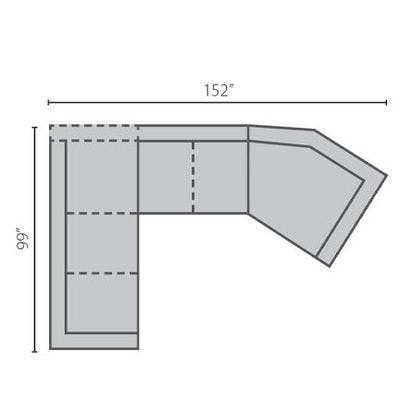 Layout L: Three Piece Sectional 99" x 152"