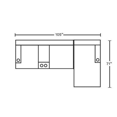 Layout B: Two Piece Reclining Sectional 105" x 71"