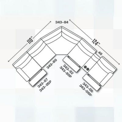 Layout A:  Six Piece Reclining Sectional 110" x 124"
