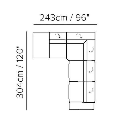 Layout C:  Three Piece Sectional - 120" x 96"