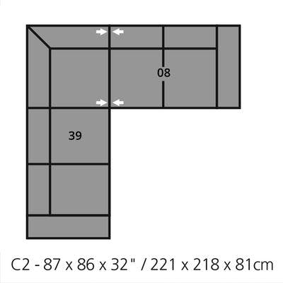 Layout A: Two Piece Sectional 87" x 86"